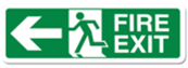 A sign for a fire exit.