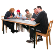 People sitting around a table in a meeting