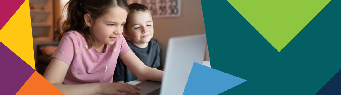 Image showing children sat at a laptop